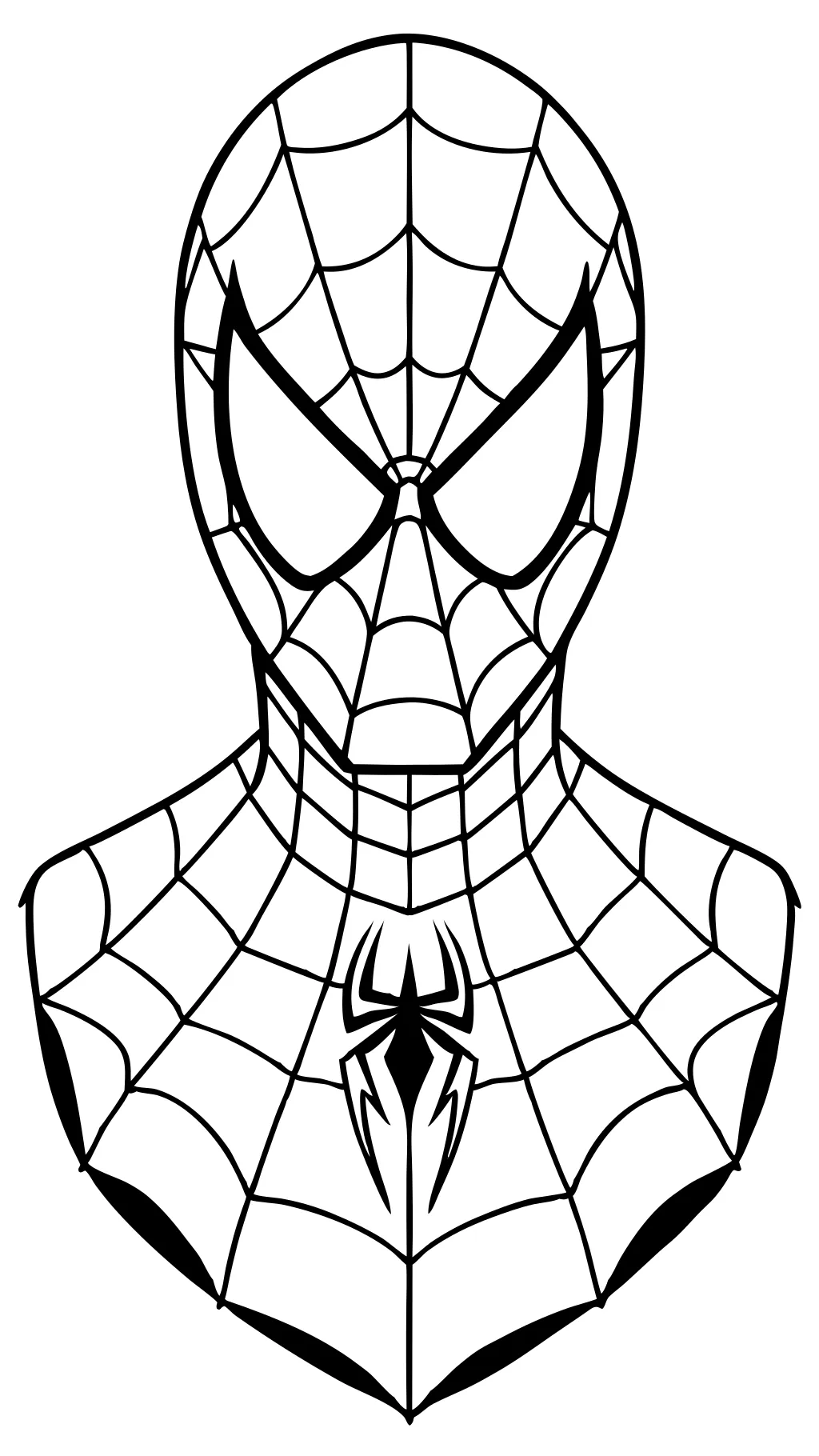 coloriage de tête de spiderman